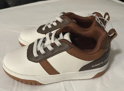 Zapatos para niños Kenneth Cole blancos con ribete marrón. Talla 9 Nuevo Sin Caja. Foto 1 de 3