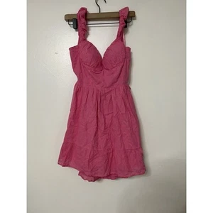 Nuevo con etiquetas Vestido Windsor Rosa Caliente Detalle de Ojales Espalda Abierta Talla M - Imagen 1 de 6