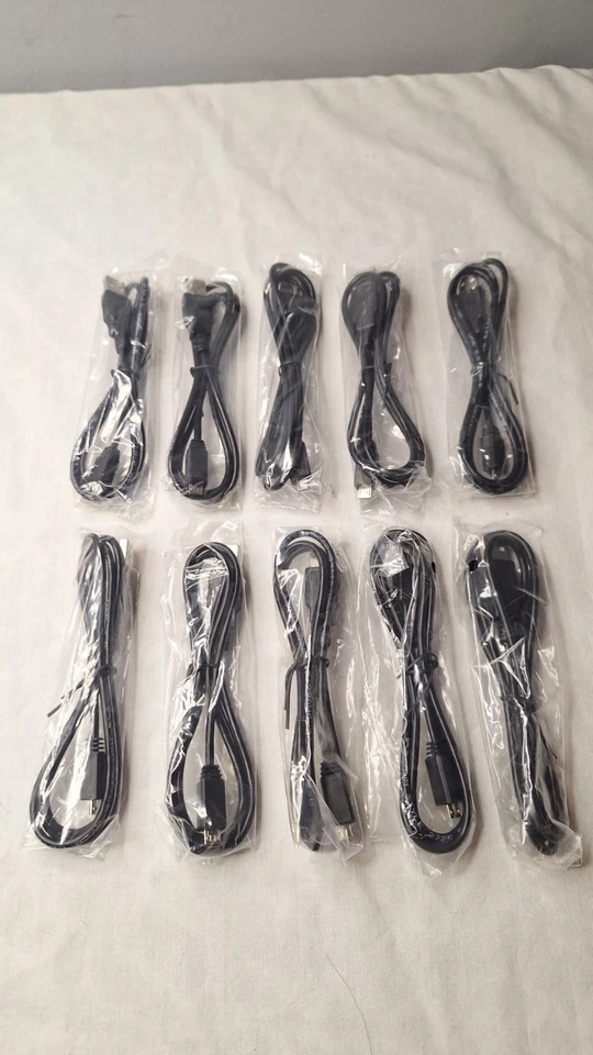 Pack Of 10!  USB 2.0 A Male to Micro B Male 40" Charger Cable Android Samsung  - Image 1 of 4