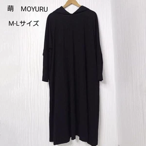 MOYURU dress, black, long sleeve, different material switching, M-L size z5-32 - Picture 1 of 6