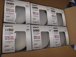 6 Satco S9623 LED Reflector Bulb 9.5W =65W BR30 5000K 120V Medium E26 750 Lumens - Picture 1 of 6
