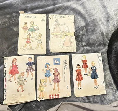 Lote De Colección De 5 Patrones De Costura Niños Algunos Cortados Algunos Sin Cortar/Verificado Usado Foto 1 de 2