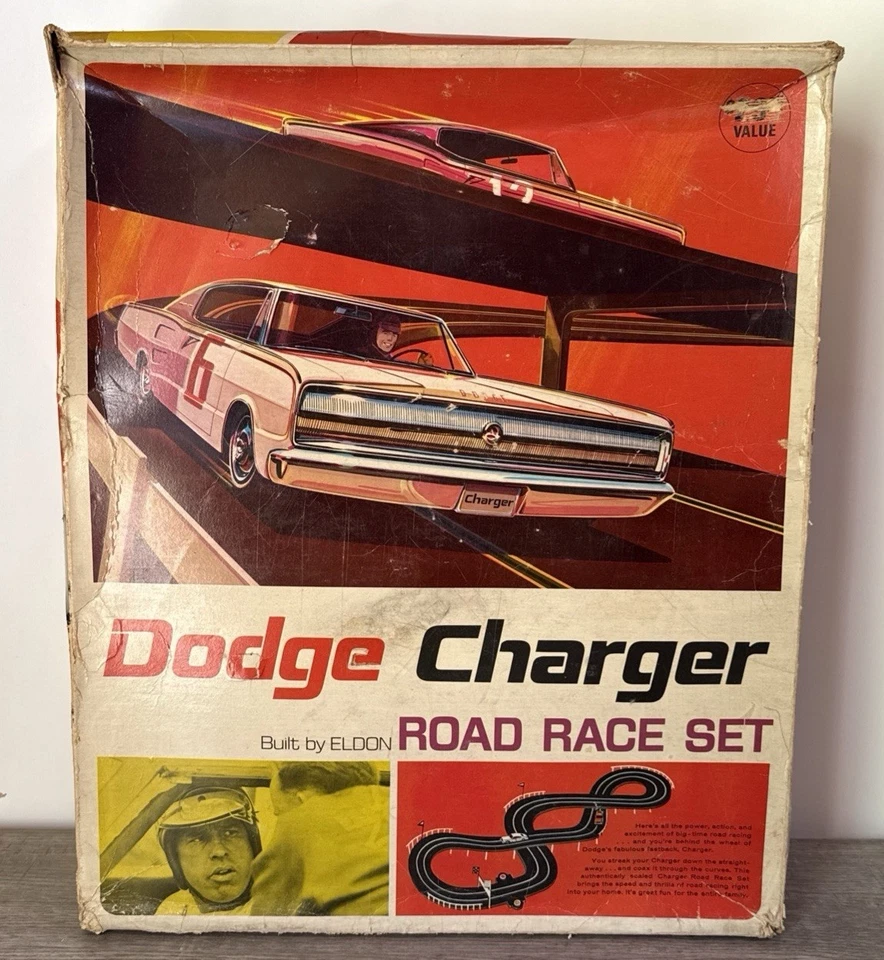 DODGE CHARGER ROAD RACE SET BY ELDON "USED" *Missing Cars* Incomplete Slot Car - Image 1 of 4