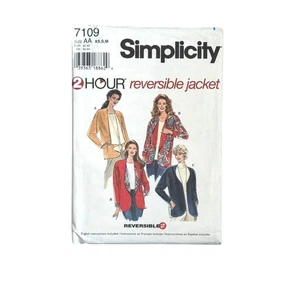 Simplicity Sewing Pattern 7109 Misses’ XS-M Reversible Open Jacket Sizes Uncut - Picture 1 of 4