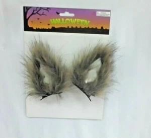 Brown Wolf Ears Clip On Headband Dog Halloween Furry Soft Hair Clip Accessory - Picture 1 of 1