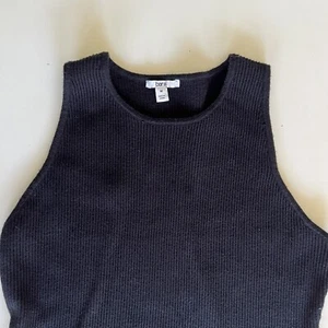 bar III Black Ribbed Racerback Tank Top Size Medium Casual Top Basic Tank - Picture 1 of 8