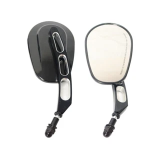 For Harley for Street Glide for Dyna Pair Gloss Black Mirrors Motorcycle Cruiser - Picture 1 of 7