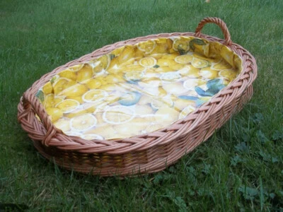 Serviertablett Tablett  aus Weide mit Innenfutter - Bild 1 von 2