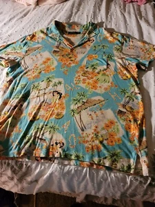 Polo Ralph Lauren Vintage Hawaii Polo Shirt And Matching Bucket Hat Size M/L - Picture 1 of 6