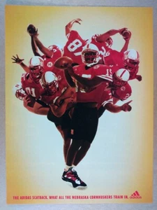 1996 Adidas Scatback Shoe 'The Nebraska Cornhuskers Train In.' vintage print Ad - Picture 1 of 1