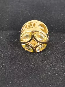 Pandora Charm Good Fortune Coin Sunshine Yellow CZ 767821CSY Genuine - Picture 1 of 3