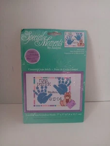 Janlynn Special Moments Baby Handprint Birth Cross Stitch Kit SGP604 W Frame - Picture 1 of 2