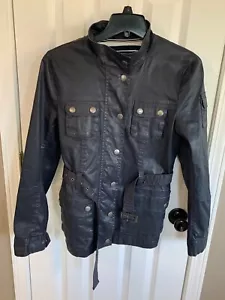 SPERRY Top-Sider Women's Navy Cotton Resin Belted Jacket Size S - Picture 1 of 3