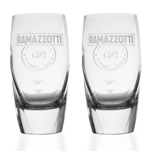 2 Stück Original Ramazzotti Crema Signature Gläser Glas mit Relief 1815 Logo - Bild 1 von 3