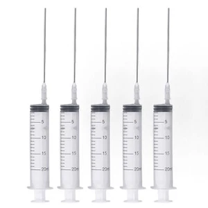 5Pcs 20ml Industrial Syringe With Blunt Tip Needle For Refilling Cartridges Ink - Picture 1 of 12