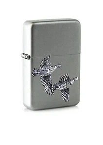 B33 Partridge emblem on a flip top petrol lighter windproof silver - Foto 1 di 1