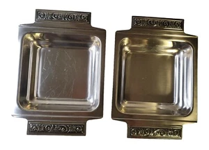 VTG Pair Of International Decorator Stainless Steel Square Bowls w/ Handles 18/8 - Picture 1 of 7