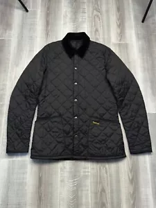 Barbour Heritage Liddesdale Quilted Jacket Black Button Men Size S - Picture 1 of 19
