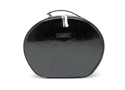 Estuche de viaje de maquillaje LANCOME Paris grande negro/dorado con cremallera alrededor  Foto 1 de 4