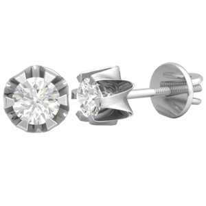 0.36ctw Round Lab-Created Diamond 14k Gold Stud Earrings Men 6 Prong Buttercup - Picture 1 of 21