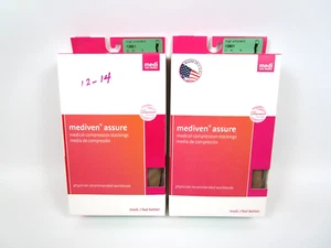 Assure Medi Medical Compression Stockings Lot x2 Thigh High Beige 20-30 Small - Picture 1 of 7