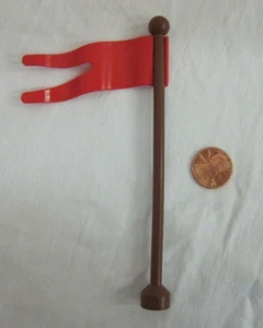 Lego Duplo Block Red Flag Pirate Piece Replacement W/ Brown Flag Pole - Picture 1 of 3