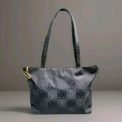 BOLSO DE MANO DE DISEÑADOR VINTAGE PALOMA PICASSO BROCADO NEGRO NAILON GRANDE CON CREMALLERA USADO EN EXCELENTE ESTADO Foto 1 de 4