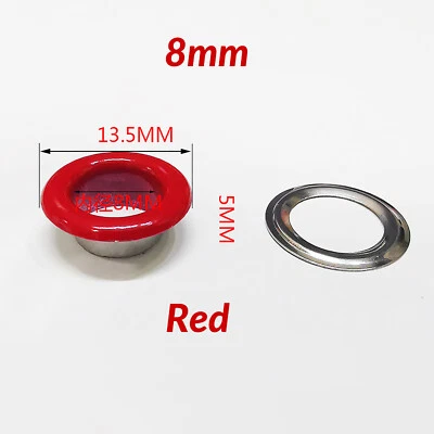 Ojales de colores con lavadora Bolso de cuero Zapatos Artesanía Reparación Ojal de metal 8/10 mm Foto 1 de 4