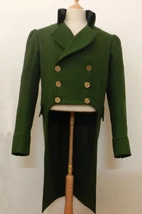 Abrigo Hombre Militar Regency Estilo Lana Verde Hecho a Medida - Imagen 1 de 5