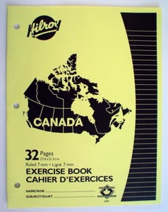 ONE HILROY CANADA EXERCISE BOOK YELLOW *** UN CAHIER D'EXERCICE CANADA DE HILROY - Picture 1 of 4