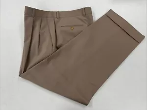 Zanella Men's Gray Brown Solid Wool Dress Pants 33X27 $395 - Picture 1 of 12
