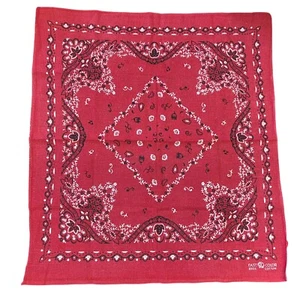 Vintage Red Biker Bandana Handkerchief Scarf Elephant Trunk Up 100% Cotton - Picture 1 of 4