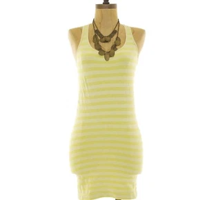 Zella Easy Over Tank Top Size S Racerback Tunic Yellow Striped Athleisure B11 - Picture 1 of 5