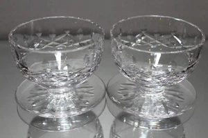 TWO (2) WATERFORD CYRSTAL LISMORE FOOTED DESSERT GRAPEFRUIT BOWLS MINT GOTHIC - Picture 1 of 8