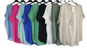 Women's Cotton Lace Detail Summer Top Lightweight Breathable Tunic Top Necklace - Picture 1 of 22