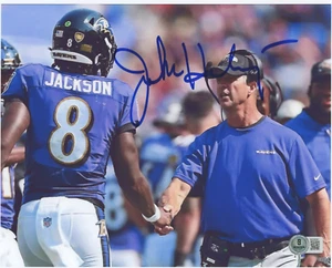 John Harbaugh Signed 8x10 Photo Picture BAS Beckett COA Baltimore Ravens Lamar - Picture 1 of 1