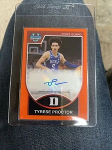 2023-24 Bowman Chrome University Tyrese Proctor Auto Orange FIRST ON EBAY #19/25 - Picture 1 of 10