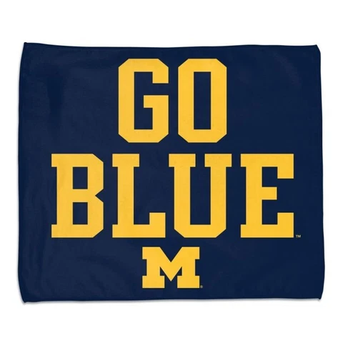 MICHIGAN WOLVERINES "GO BLUE" 15"X18" RALLY TOWEL NCAA LICENSED Cover
