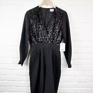 LINI Stella Black Sequin jumpsuit elegant pant suit Size Small Woman NWT - Picture 1 of 14
