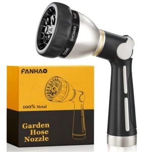 Heavy Duty Metal Garden Hose Nozzle-8 Spray Patterns,Thumb Control,High Pressure - Picture 1 of 6