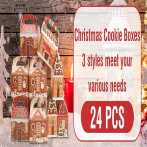 24pcs/set Handheld Gift Box Cookie Food Packaging Paper Christmas Gift New - Picture 1 of 12