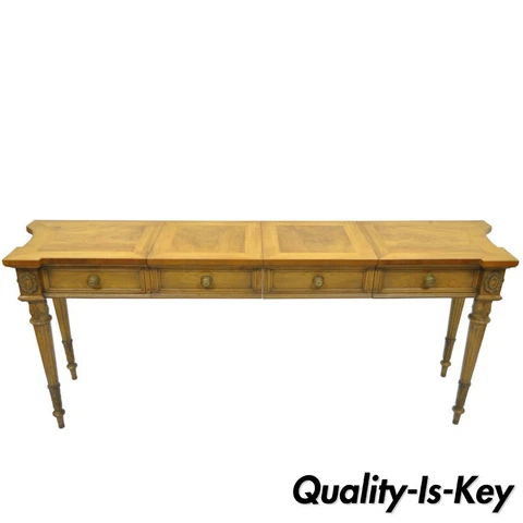 Vintage Karges Walnut French Regency Style Extension Server Console Sofa Table Cover