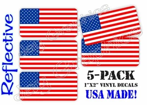 5er-Pack REFLEKTIERENDE amerikanische Flaggen Schutzhelm Aufkleber - Helm Aufkleber USA alter Ruhm - Bild 1 von 1