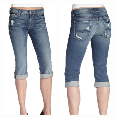 7 For All Mankind Crop Josefina Skinny Boyfriend Jean Mujer Talla 26 Foto 1 de 4