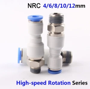 High-speed Rotation Pneumatic Hose Straight Connector Push-in x Thread 1200RPM - Picture 1 of 19