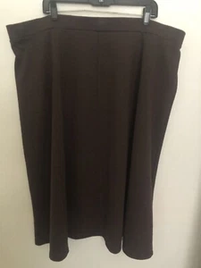 3X - Brown Stretch Business Skirt Women's Plus Size - Picture 1 of 3