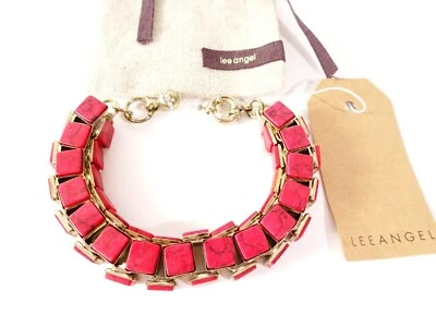 Pulsera Lee Angel Para Mujer Azulejo Mármol Rojo Caja Cuadrada Eslabones Nueva con Etiquetas 125.00 Foto 1 de 4