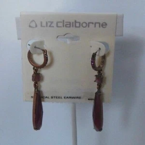 Liz Claiborne kupferfarben rosa/lila Ohrhänger - Bild 1 von 2