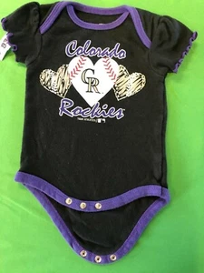 MLB Colorado Rockies Hearts Girls' Bodysuit/Vest Newborn 0-3 Months - Picture 1 of 1