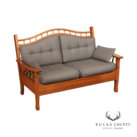 Hunt Country Furniture Oak Spindle Loveseat Cover